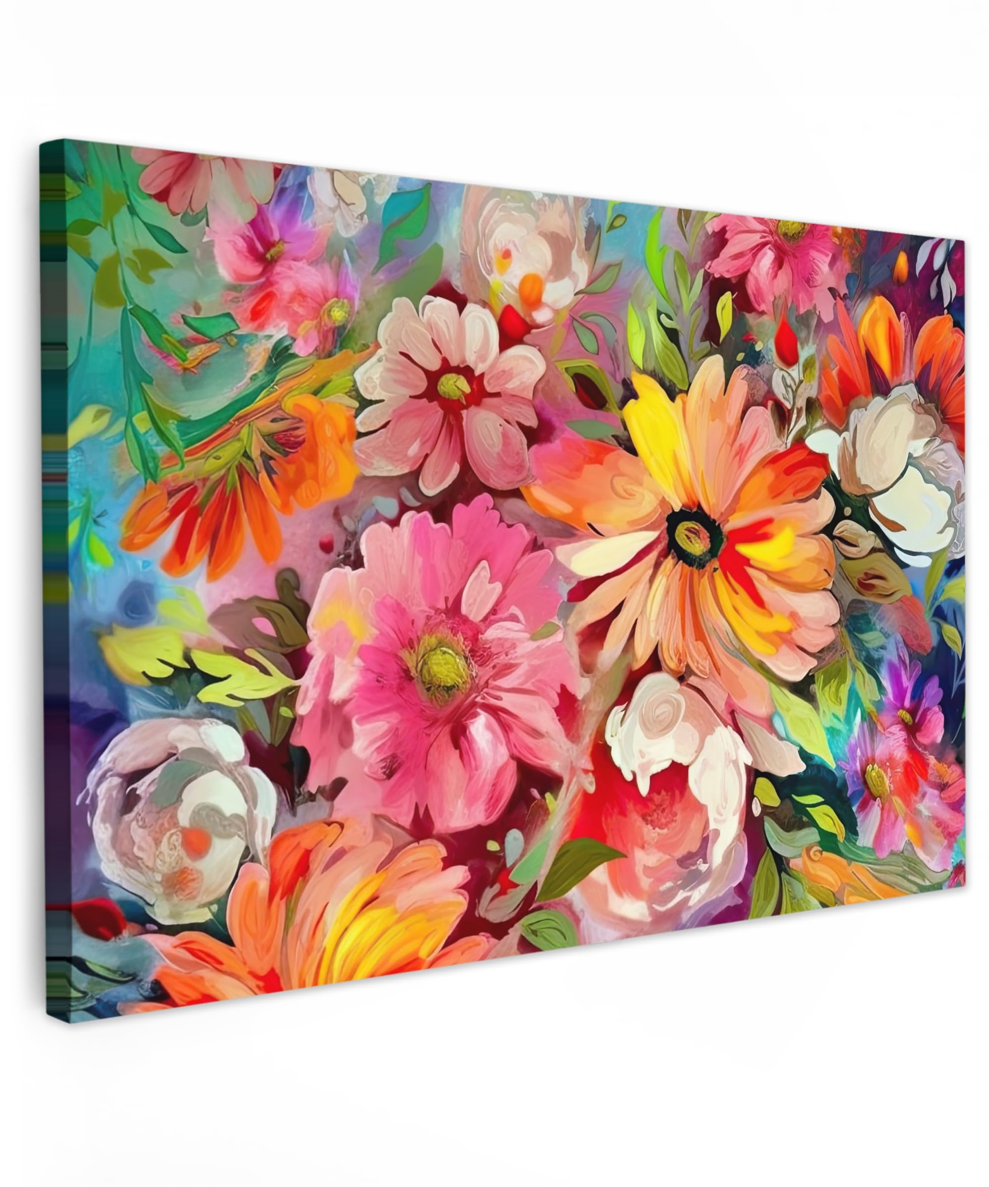MuchoWow© Canvas Wall Art 24"x16" / 60x40 cm Decor Prints for Living Room Decorative Canvases Hall Artwork Flowers - Art - Painting - Botanical — image 1