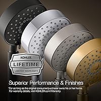 Vista 11 de KOHLER 33631-G-CP Cinq Round Single-Function Filtered Showerhead, Five-Layer Filtration, 1.75 GPM, Full Coverage Spray, Premium Durable