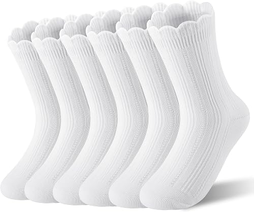 Girls Ruffle Crew Socks (6 Pairs)