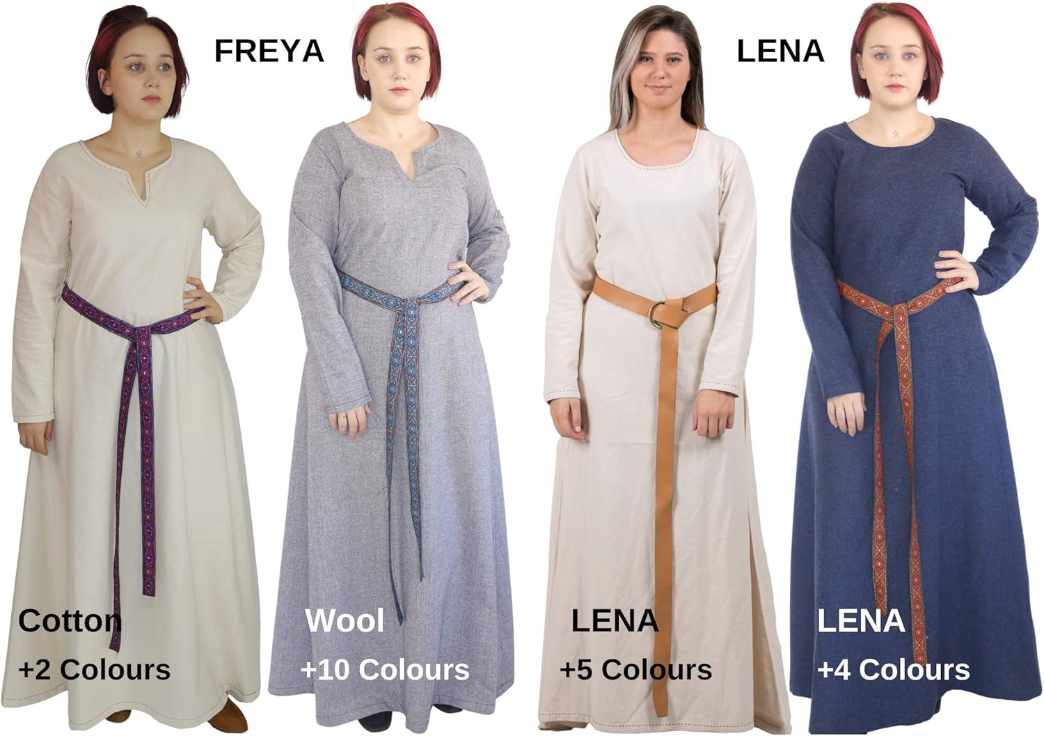 Anna - Medieval Viking Apron Overdress with Laced Back - Made in Turkey