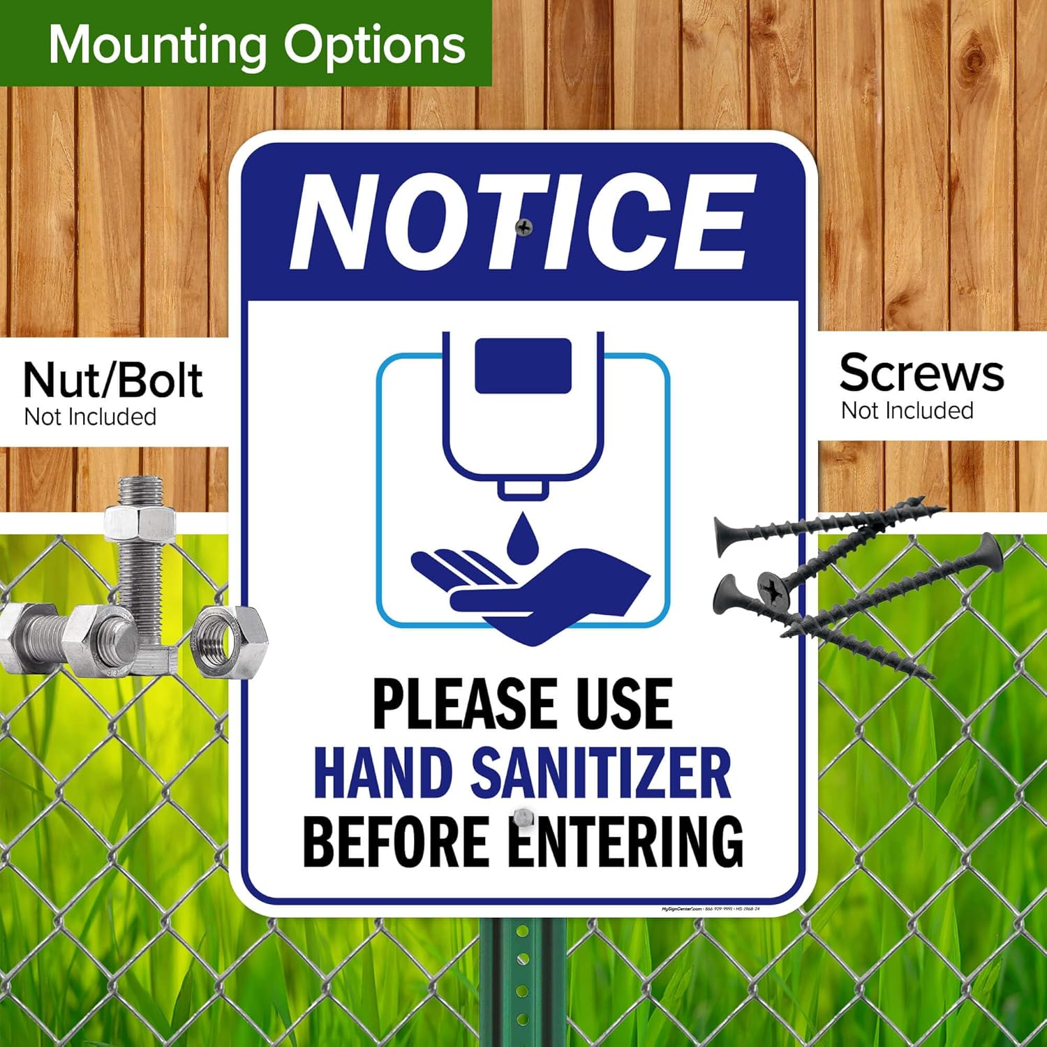 Please Use Hand Sanitizer Before Entering Sign, 18"x24" .063 Aluminum, Indoor/Outdoor Use, USA MADE By My Sign Center