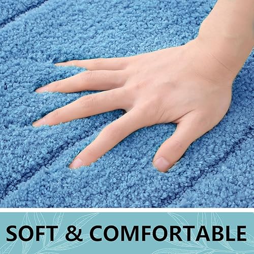 Miniatura 73 de Buganda Alfombras de baño, 24" x 16", Alfombras de baño de microfibra suaves y absorbentes, Alfombra de ducha esponjosa antideslizante, Alfombras de
