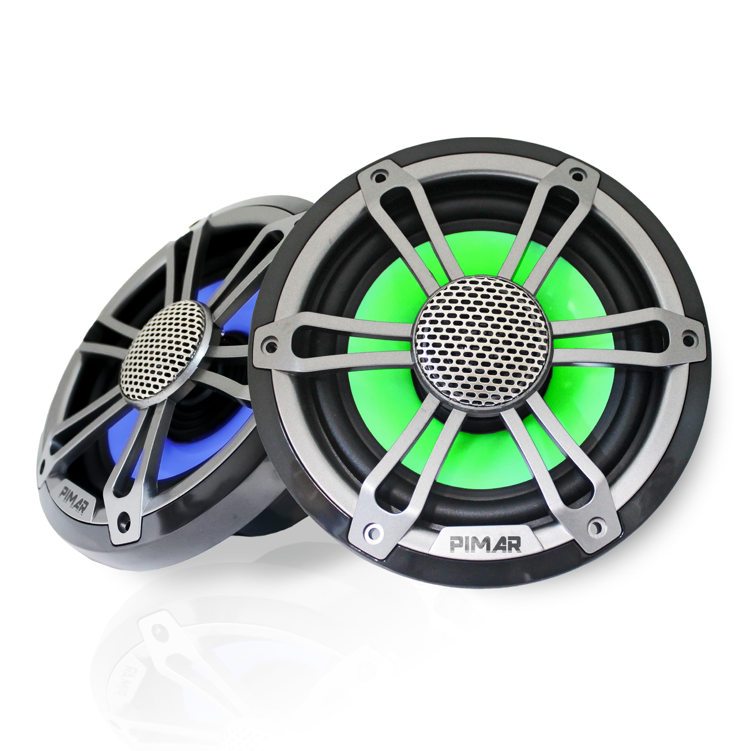 PIMAR Coppia di casse altoparlanti marine 150W LED barca gommone nautica accessori (2 CASSE)