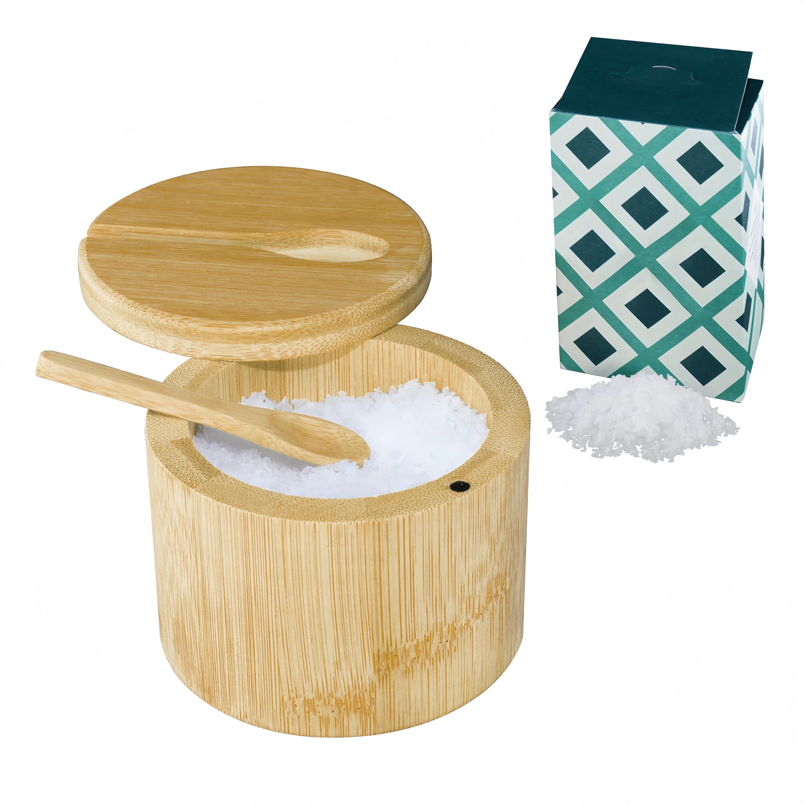 Amazon.com: Dukrouk Bamboo Salt Container Compatible with Maldon