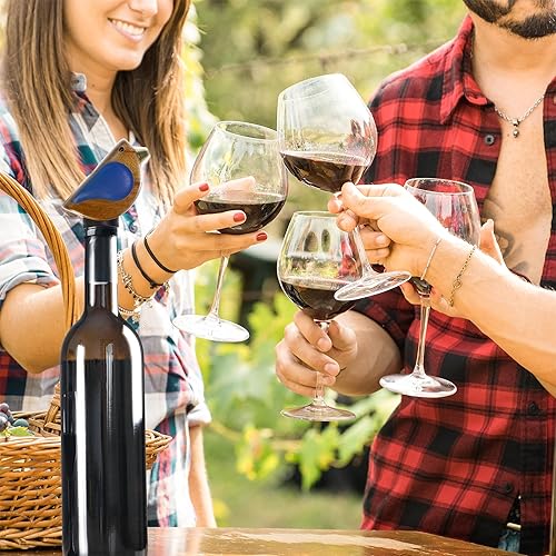 Miniatura 3 de Songbird Specialties Vertedor de botellas de vino, divertido vertedor de vino canta mientras se vierte, sellador hermético de botellas de vino,