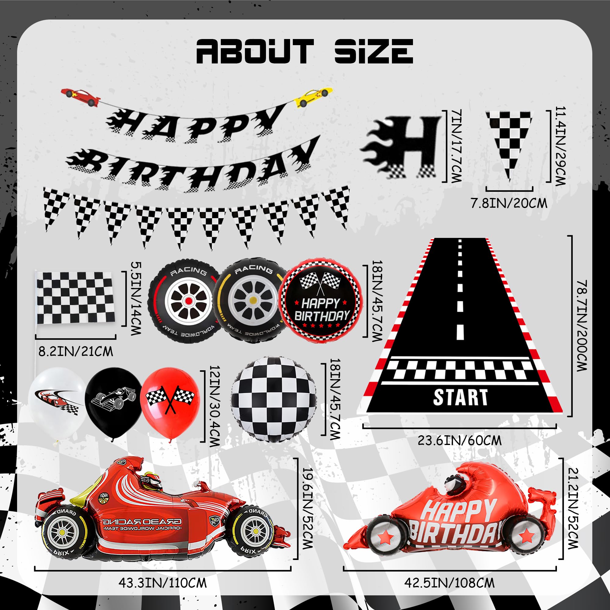 Meglio Completo Decorazioni Festa Auto Da Corsa Per Bambini: 54 Pezzi Con Bandiere A Scacchi, Striscioni E Palloncini Per Compleanno A Tema - 3