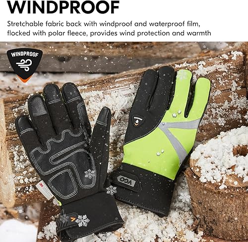 Miniatura 5 de Vgo 3M C100 - Guantes de trabajo de invierno de cuero sintético forrados (SL8777FW)