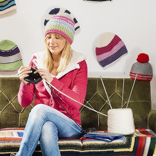 Miniatura 6 de LEMESO Juego de 22 agujas de tejer de acero inoxidable, 11 pares de agujas de tejer de metal rectas de un solo punto, 11 tamaños de 0.079 in-0.256