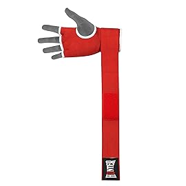 HUNTER Gel Padded Inner Gloves with Hand Wraps for Boxing (Set of 2 Gloves) (Red, S/M)