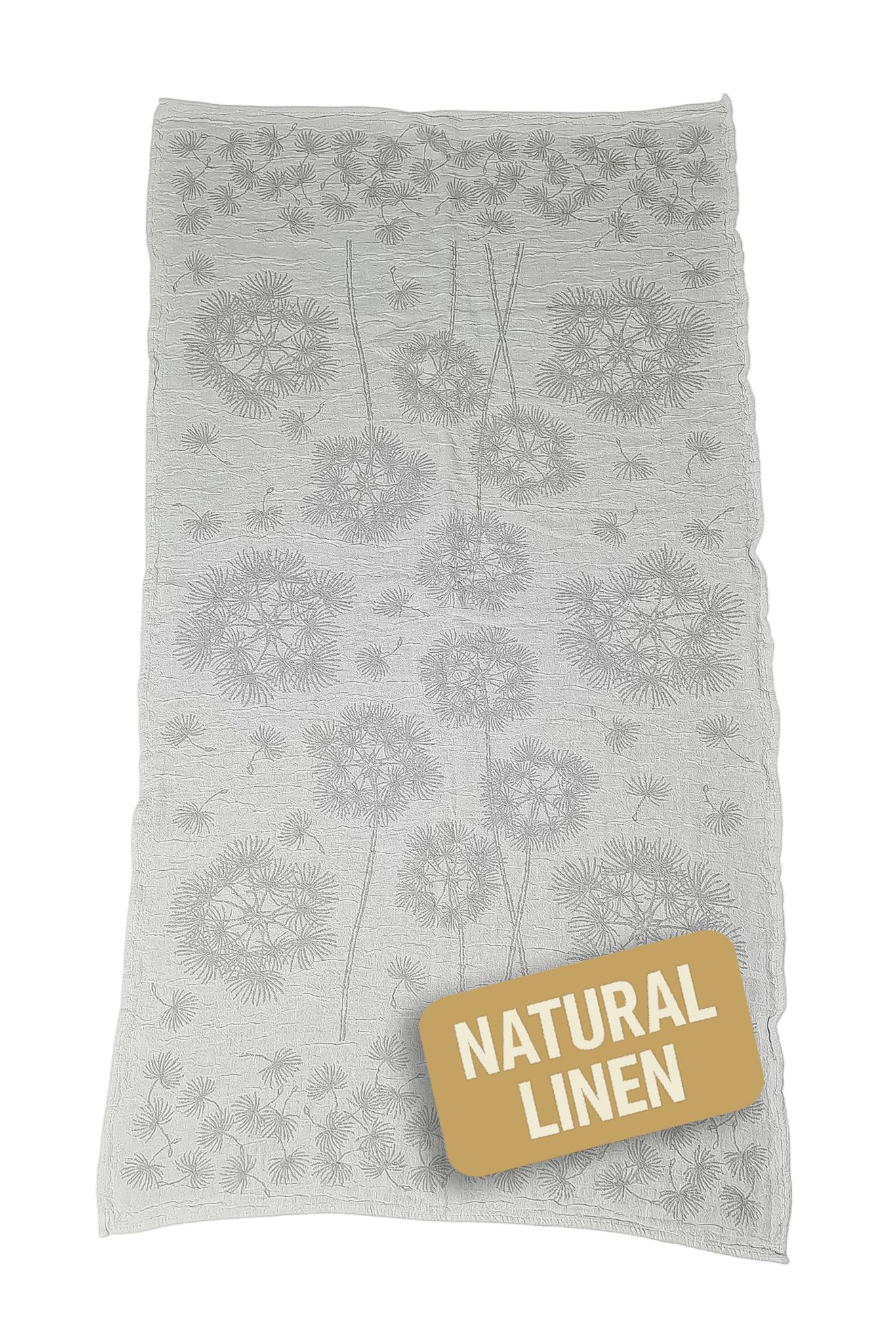 Linen Bath Towel 60×115 cm – Absorbent & Compact Towel with Natural Linen Blend – Not Fluffy, Durable Jacquard Design – OEKO-TEX Certified (Aira)