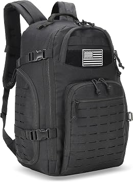 35L Tactical Backpack for Men Heavy Duty Military Backpack 3 Day Assault Pack Molle Backpack Hiking Rucksack Black1