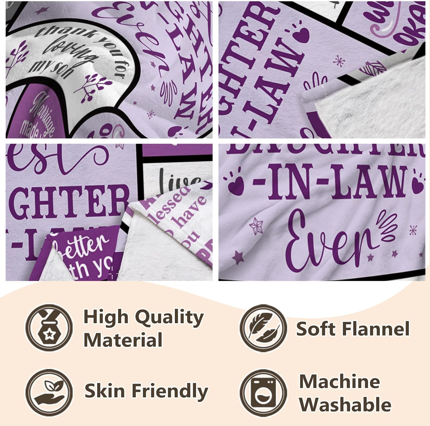 Daughter in Law Birthday Gifts - Throw Blanket 60"x 50", Mothers Day Christmas Wedding Gifts for Daughter-in-Law, Gift for Son’s Girlfriend - Image 6