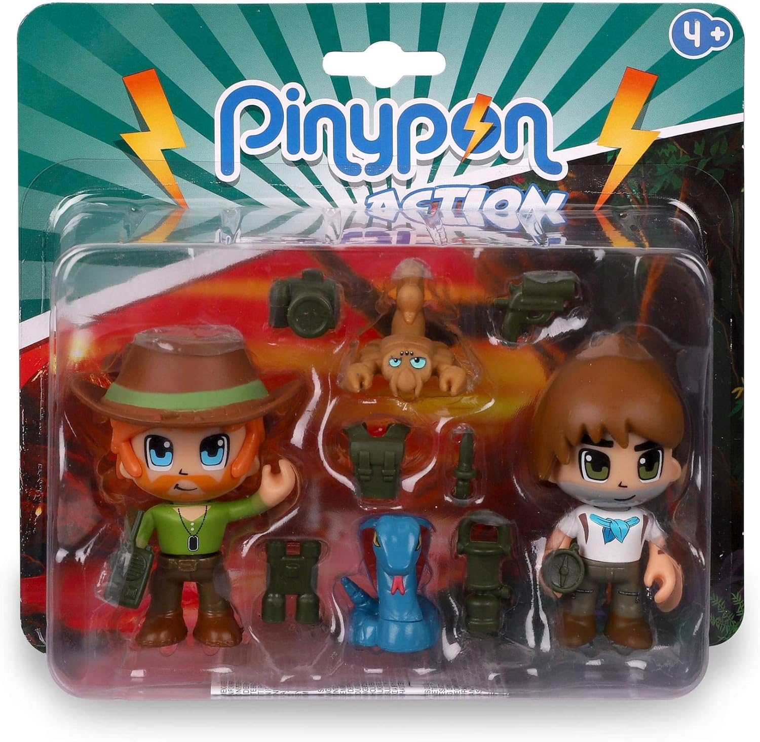 Pinypon Action Wild. 2 Figuras con 2 animales para niños y niñas de 4 a 8 años (Famosa 700016607)