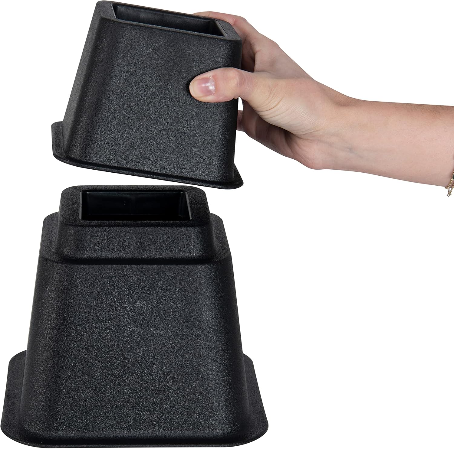 Simplify Bed Risers/Bed Lifters Wheel - Bedding Accessories for All Types of Furniture - Black - Pack of 8-3", 5" or 8"
