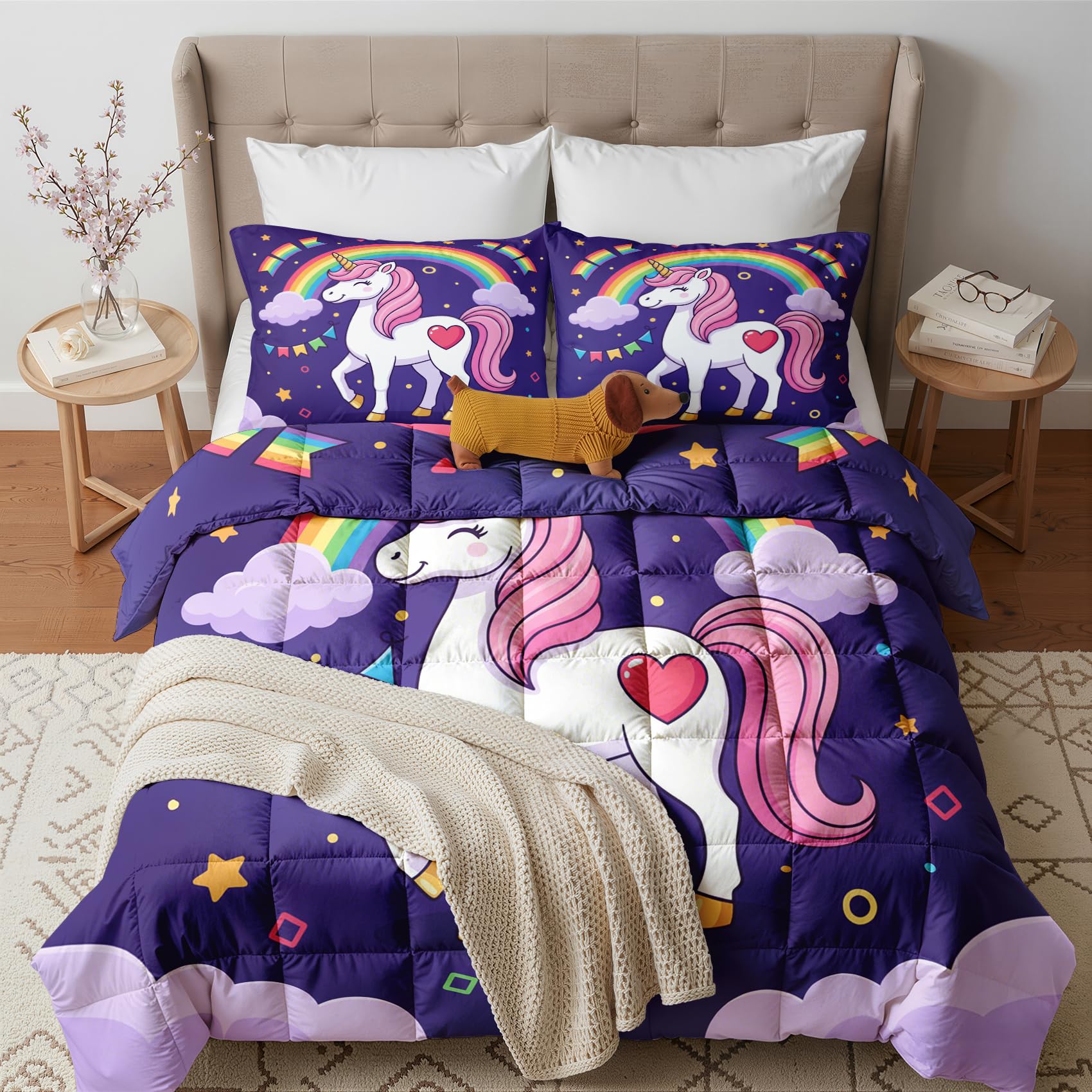 GEDAEUBA Unicorn Coverless Duvet King Size 10.5 Tog