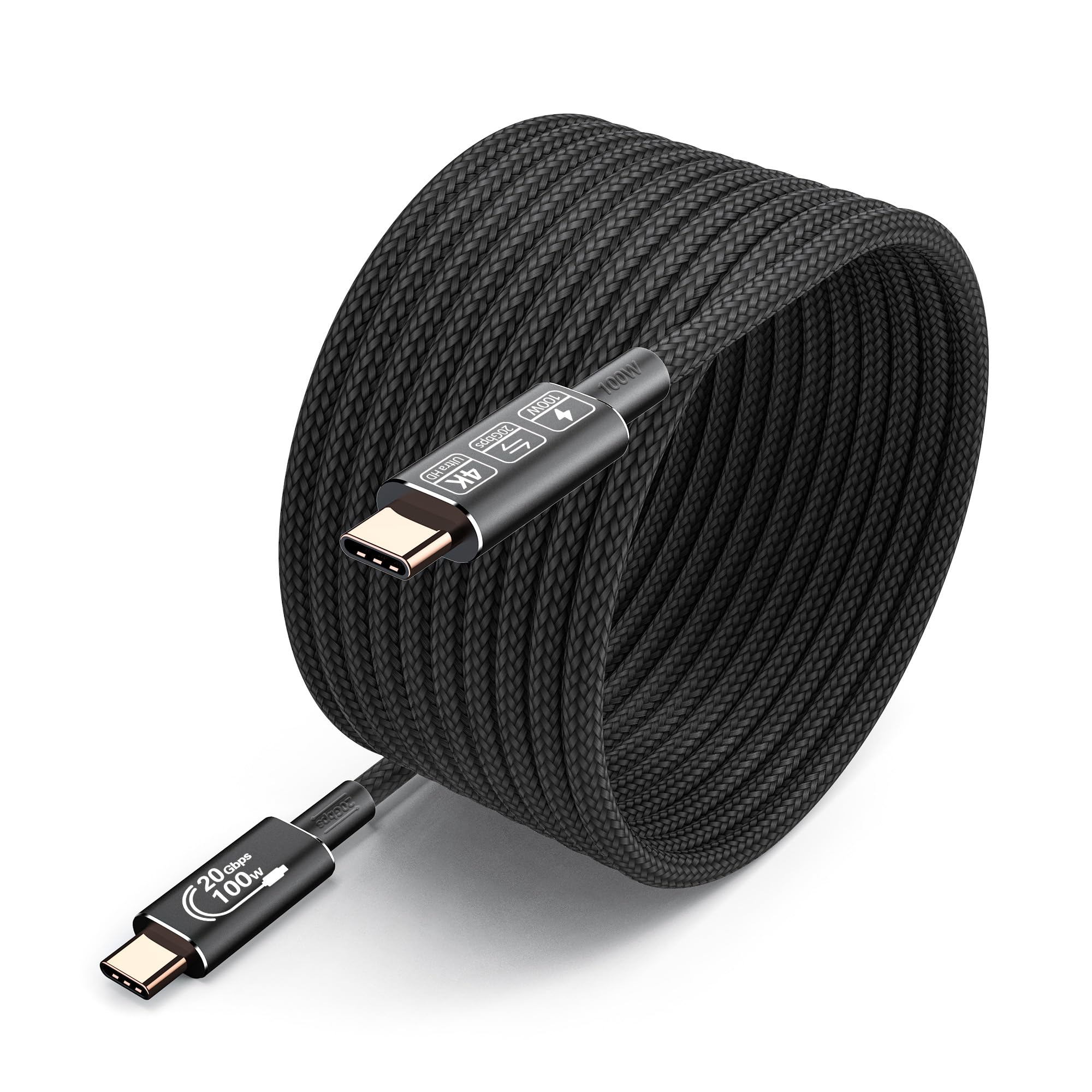 HOTUTUKI Extra Long USB c Cable 16.4FT, 20Gbps Data Transfer,100W USB C 3.2 Gen 2 Cable, 4K@60Hz Video and Audio Output Cord, 20V/5A USB C to C Male