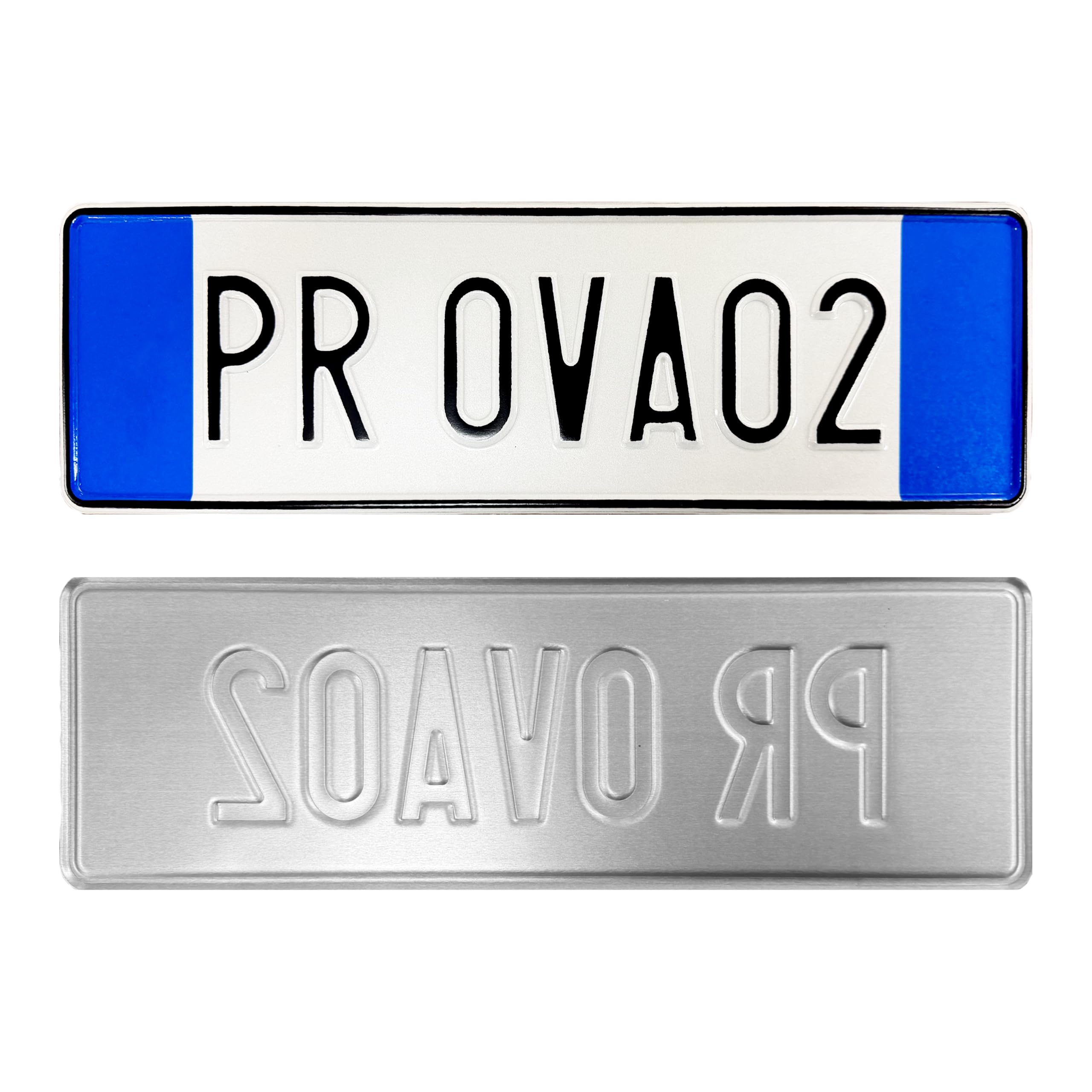 Targa Decorativa - Personalizzabile - Formato Modello Anteriore - in Alluminio Catarifrangente con Caratteri in Rilievo Battuto