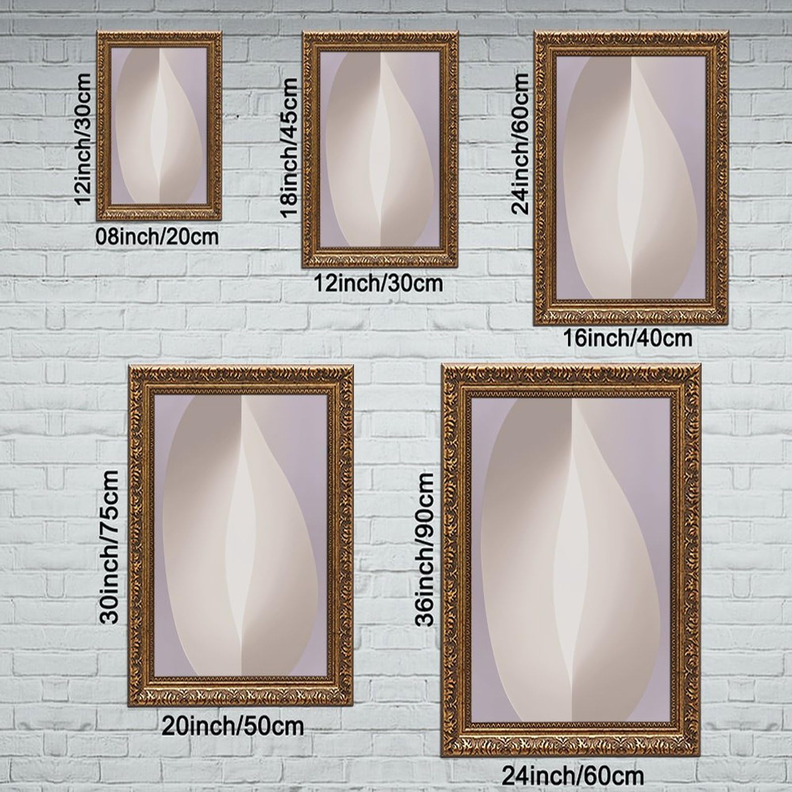 ELKPDOE Weiches, neutrales, geometrisches, abstraktes und minimalistisches Poster, Leinwandposter, Schlafzimmer-Dekor, Sportlandschaft, Büro, Raumdekoration, Geschenk, Retro, goldener Rahmen, 40,6 x