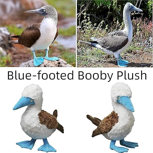 Miniatura 2 de BABY FRANKIEZHOU Juguete de peluche de simulación de piqueros con patas azules, suave y realista, lindo juguete de peluche de 10.62 pulgadas,