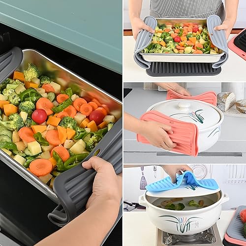 Miniatura 6 de Smithcraft Salvamanteles de silicona para platos calientes, ollas y sartenes, soportes de silicona para ollas de mesa y mostrador, almohadillas