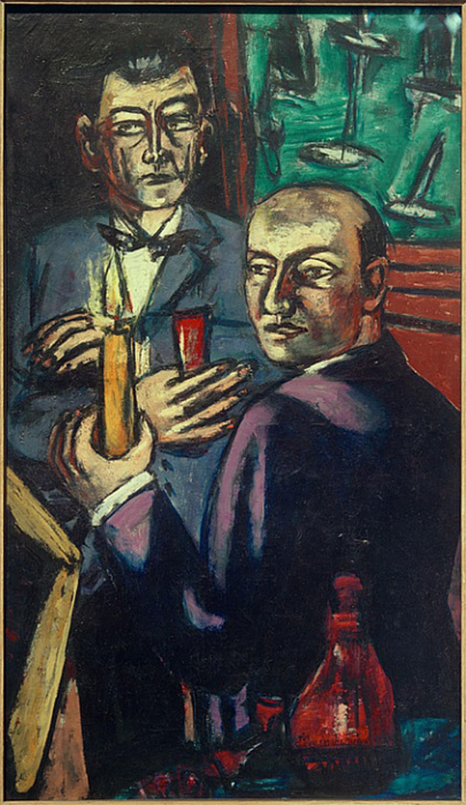 SERENDIPITP Vintage Picture Print on Canvas Wall Art Poster Portrait Curt Valentin and Hanns Swarzenski by Max Beckmann Artwork Print Poster for Wall Decor 60x90cm