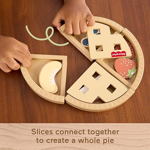 Miniatura 4 de Fisher-Price Juguete de madera para jugar con pastel de frutas, juego de rompecabezas de madera de 16 piezas para niños preescolares a partir de 3