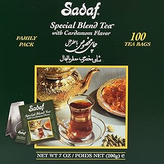 Sadaf Cardamom Tea Bags | Special Blend Cardamom Ceylon Black Tea | Quicktea Product harvested in Sri Lanka | 100 bags (Pack of 1)