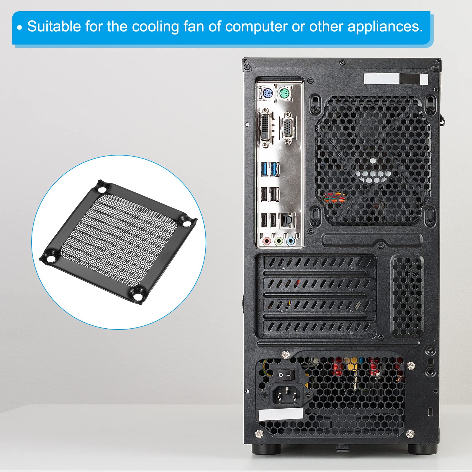 PATIKIL 60mm PC Lüfterfilter 3er Set - Aluminium Rahmen Mit Edelstahlgitter