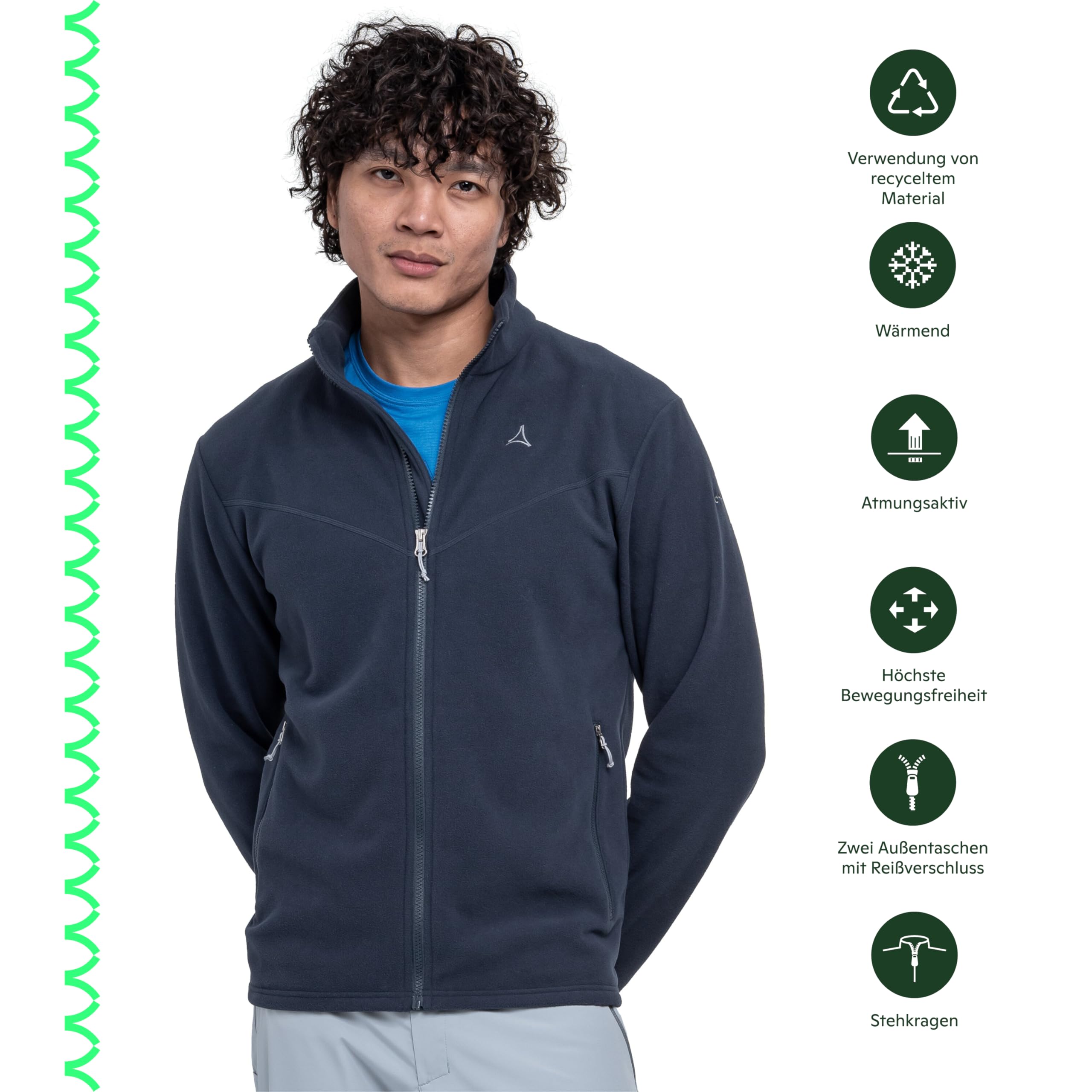 Schöffel Herren, Fleece Jk Style Qutang MNS, warme Outdoor Fleecejacke mit 2-Wege-Stretch aus recyceltem Material, leicht und schnell trocknend