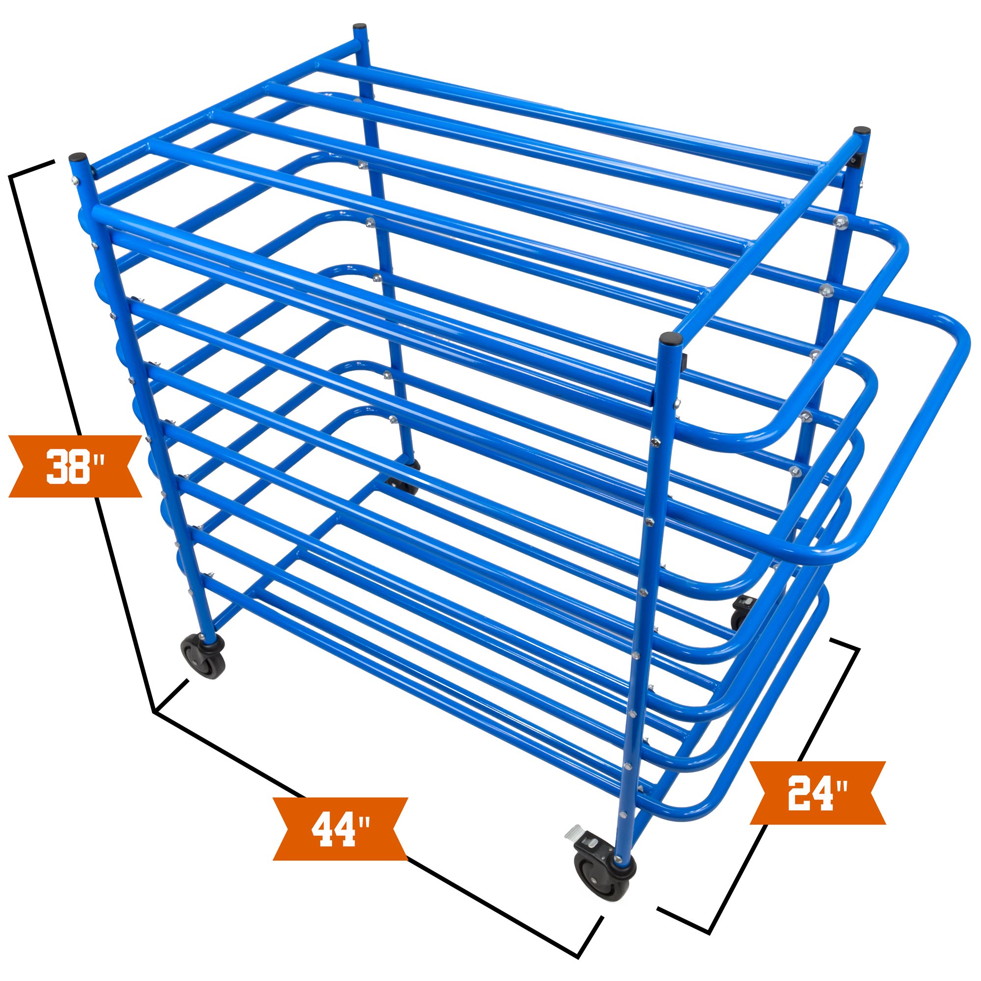 Crown Sporting Goods Metal Sports Ball Cage MultiSport Steel Frame Ball Locker with Caster