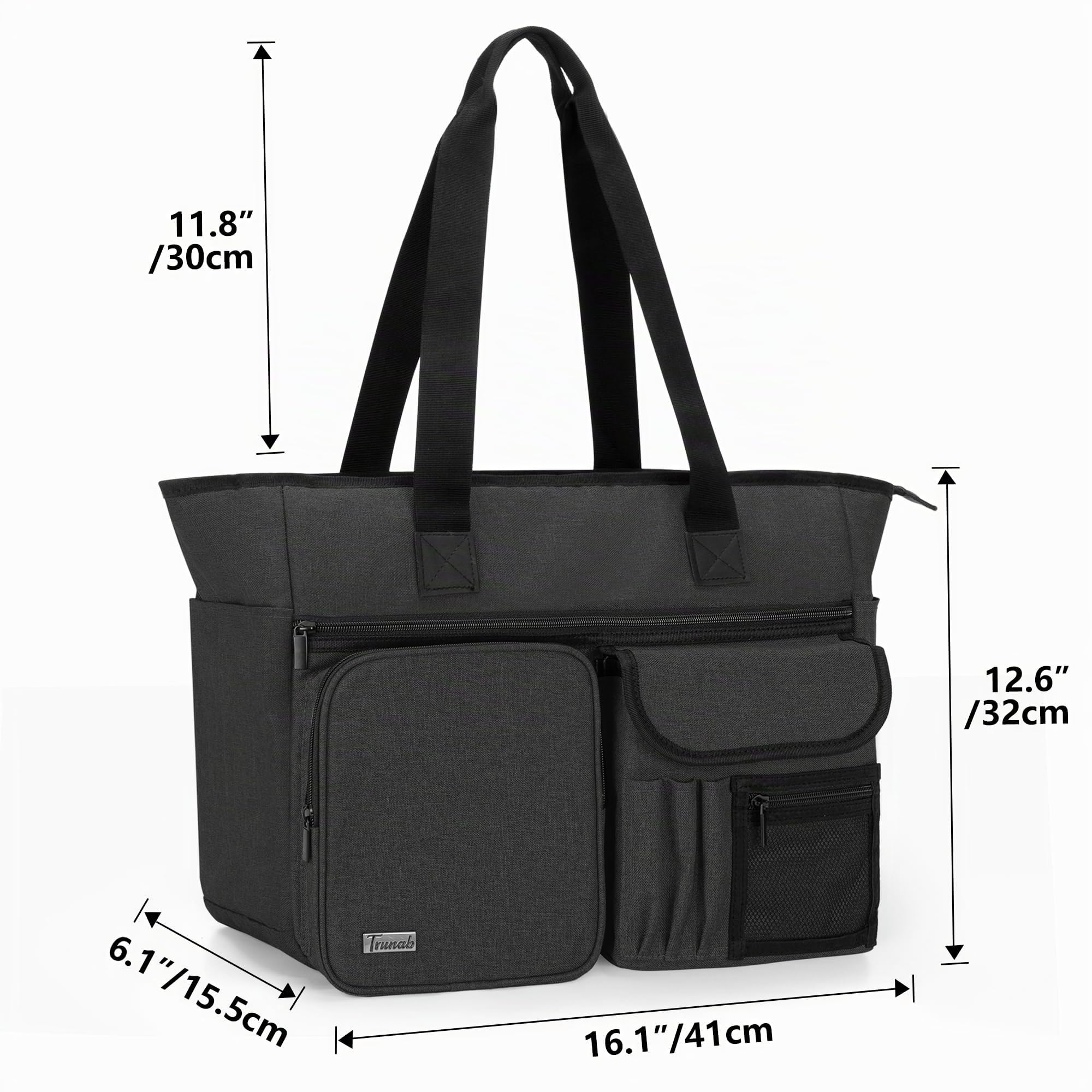 Trunab Borsa da Lavoro Portatile per Insegnanti, con Tasche Multiple e Custodia Imbottita per Laptop, Ideale per Lavoro, Viaggi, Scuola, Ufficio, Affari, Design Brevettato