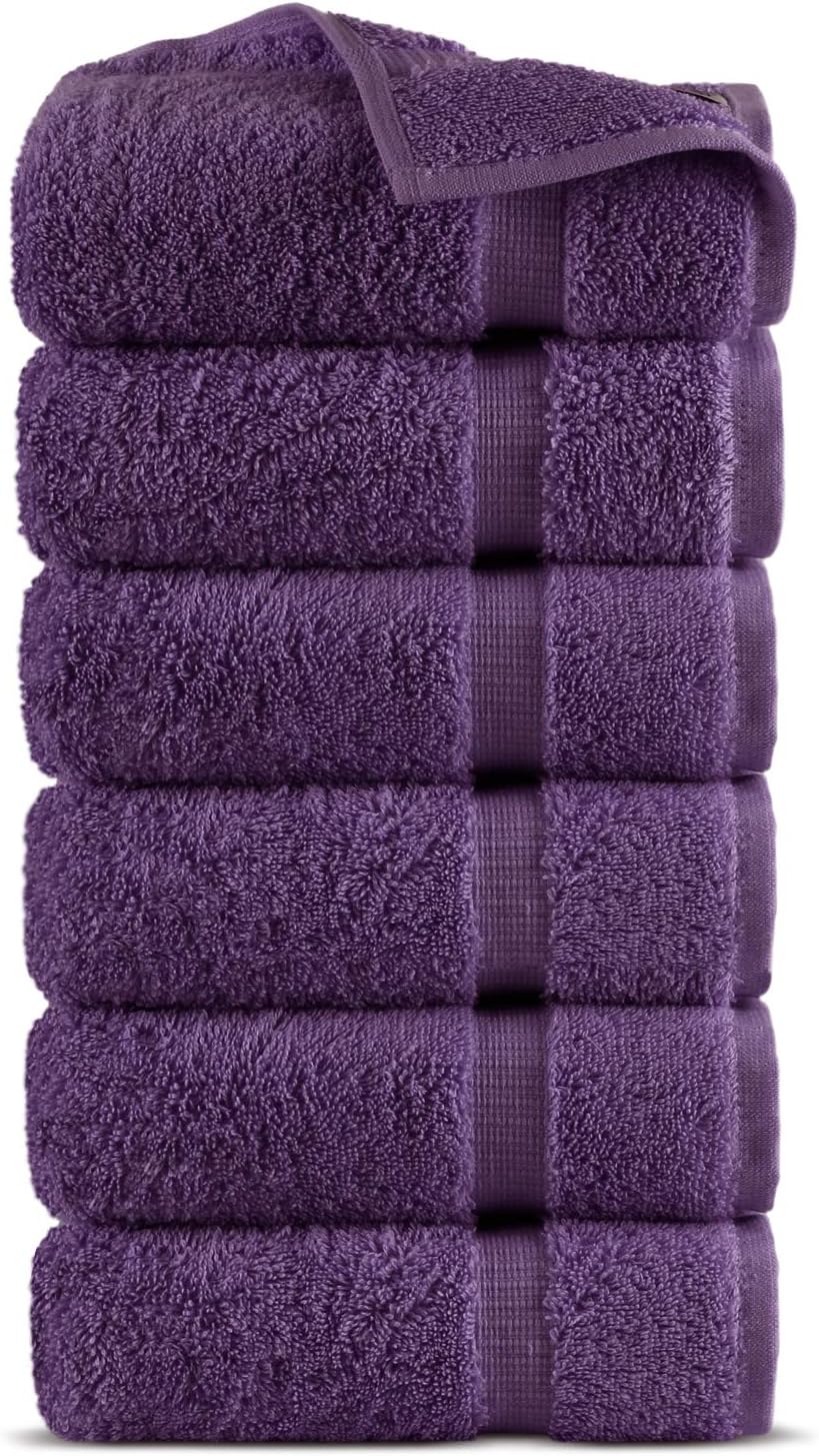 Indulge Linen 100 Turkish Cotton Towel Set (Plum, Hand