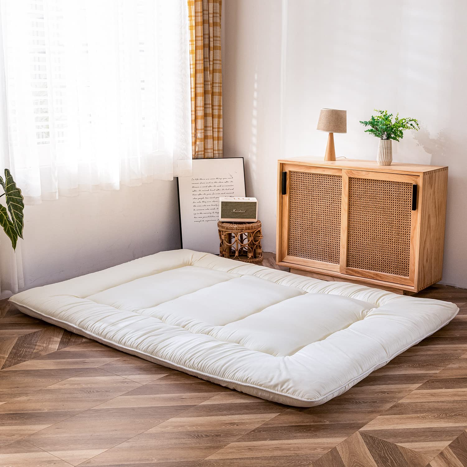 LDLCYCN White/8cm,70x200cm, Matelas De Futon Au Sol Épaissir