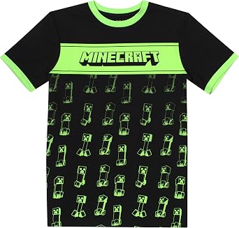 Minecraft - Clothes - Boys T Shirt - Gamer Kids Clothes - Creeper T Shirt Gifts - Gifts for Boys - Green -