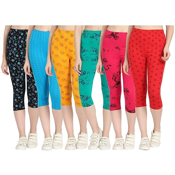 Printed Capri for Womens/Girl Pack of 6
