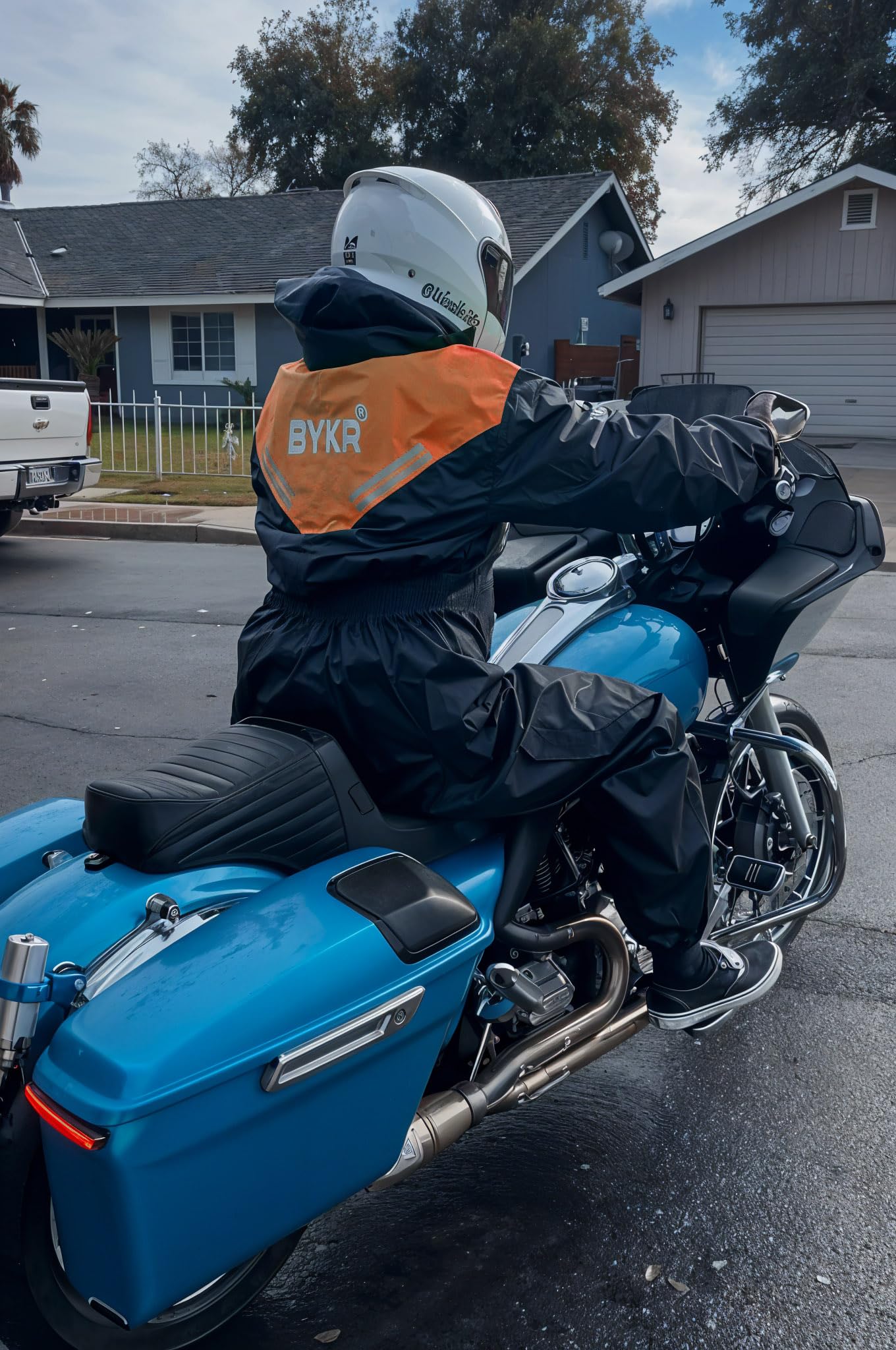 BYKR Wodoodporne outdoorowe kombinezony przeciwdeszczowe na motocykl, dla mężczyzn i kobiet, 2-częściowe, oddychające i wiatroszczelne, ochrona przed mokrą pogodą, motocross, sprzęt przeciwdeszczowy