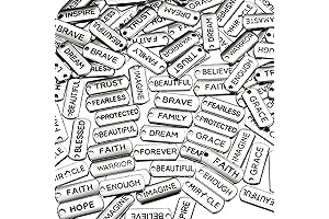 Hicarer 80 Pieces Word Charms Pendants Engraved Motivational Jewelry Making Accessories
