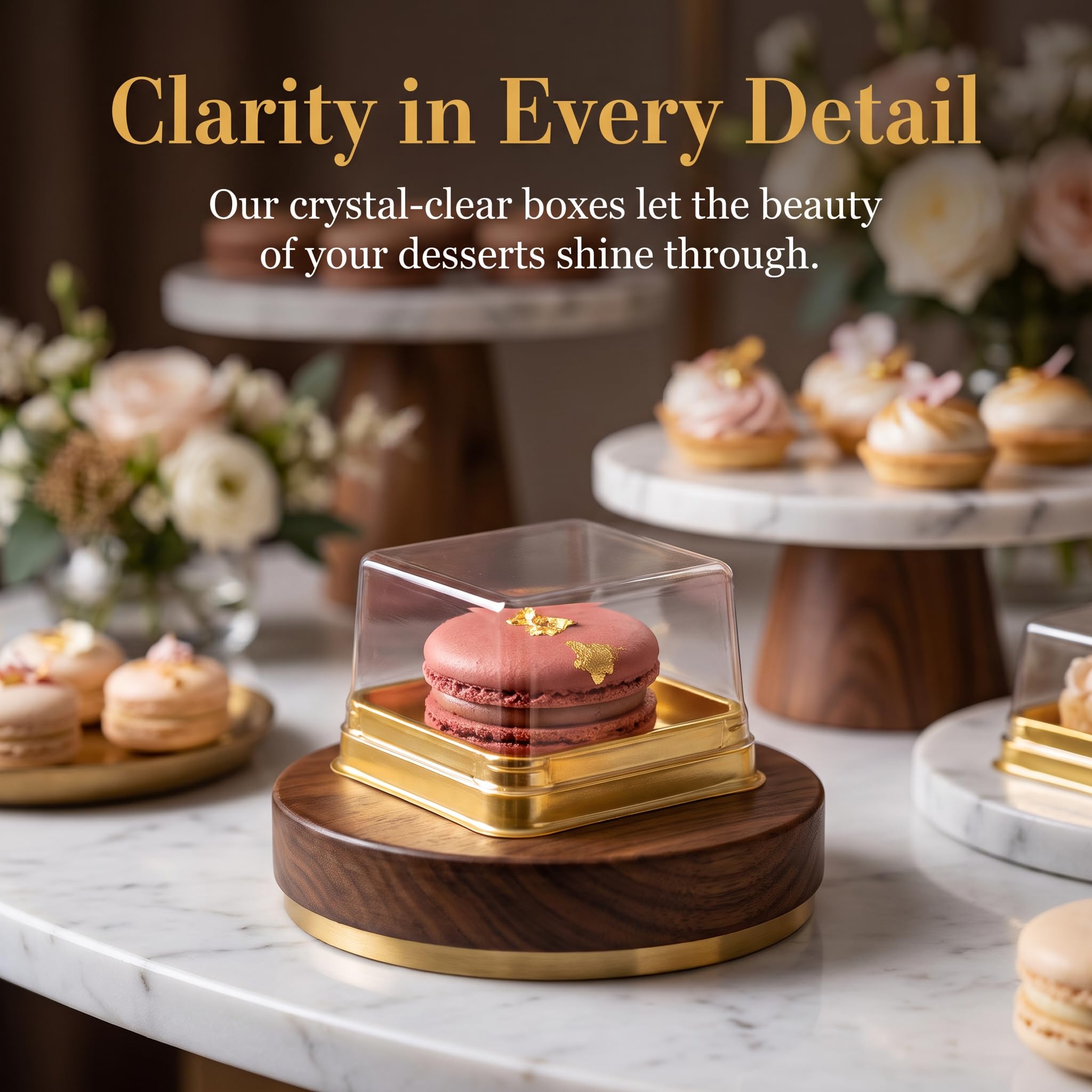 Mini Cake Boxes - 100 Pack for Cupcakes & More -8