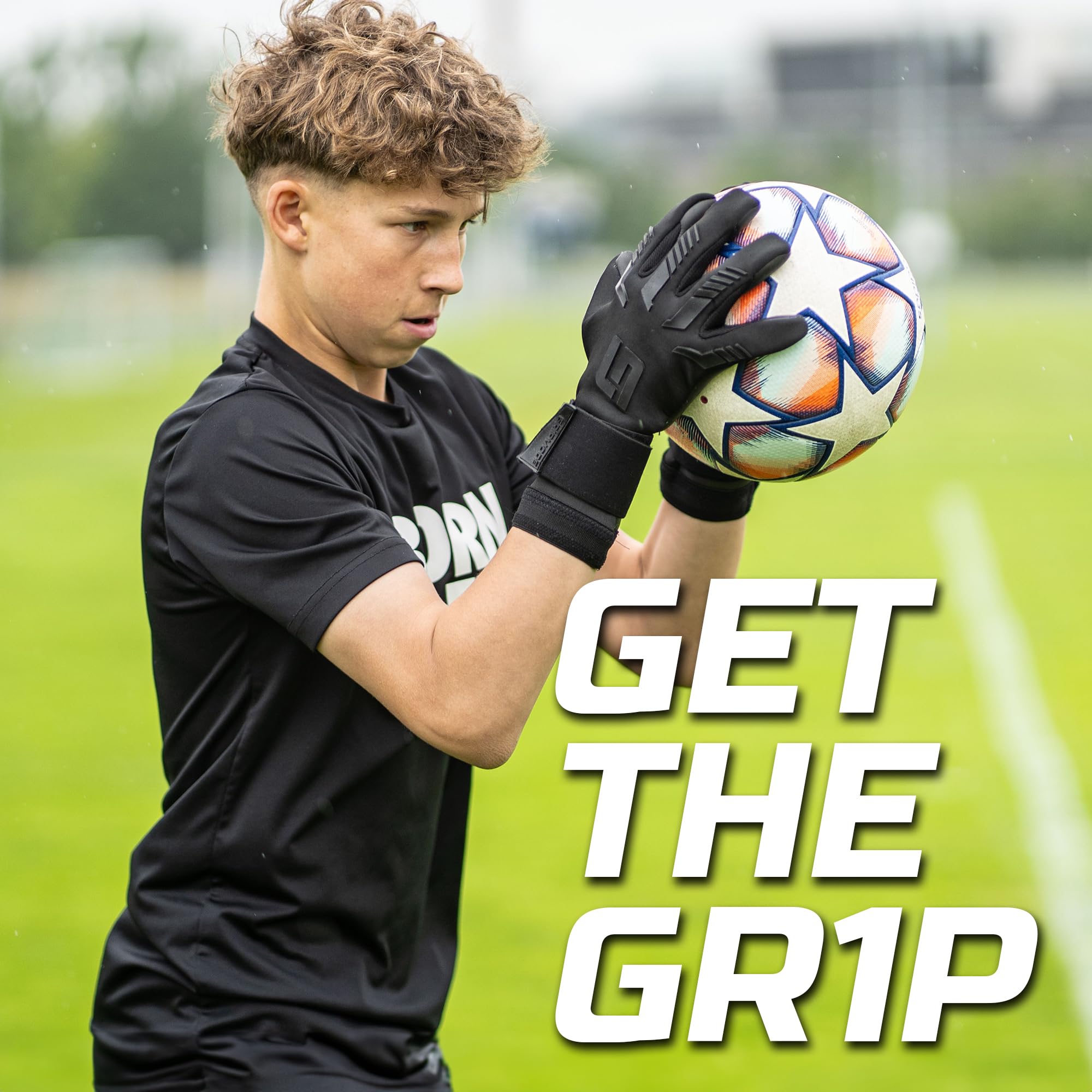 GRIPMODE Blackout Hybrid 2.0 Torwarthandschuhe - Torhüter Handschuhe mit Belag aus Griptec® Latex für jedes Wetter - Fußball-Torwarthandschuhe für Kinder, Jugendliche & Erwachsene - Größe 7-11