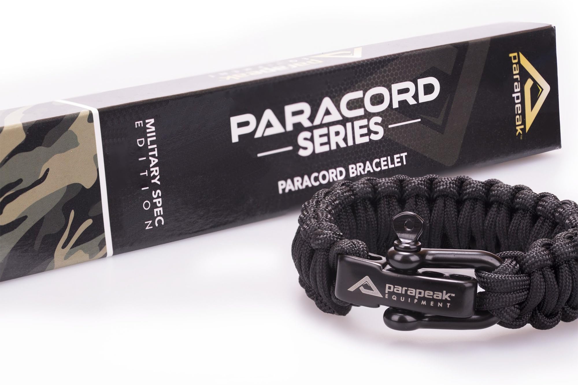 Parapeak Survival Bracelet - Military Spec Paracord - Cobra Style with Adjustable Stainless Steel D-Clasp