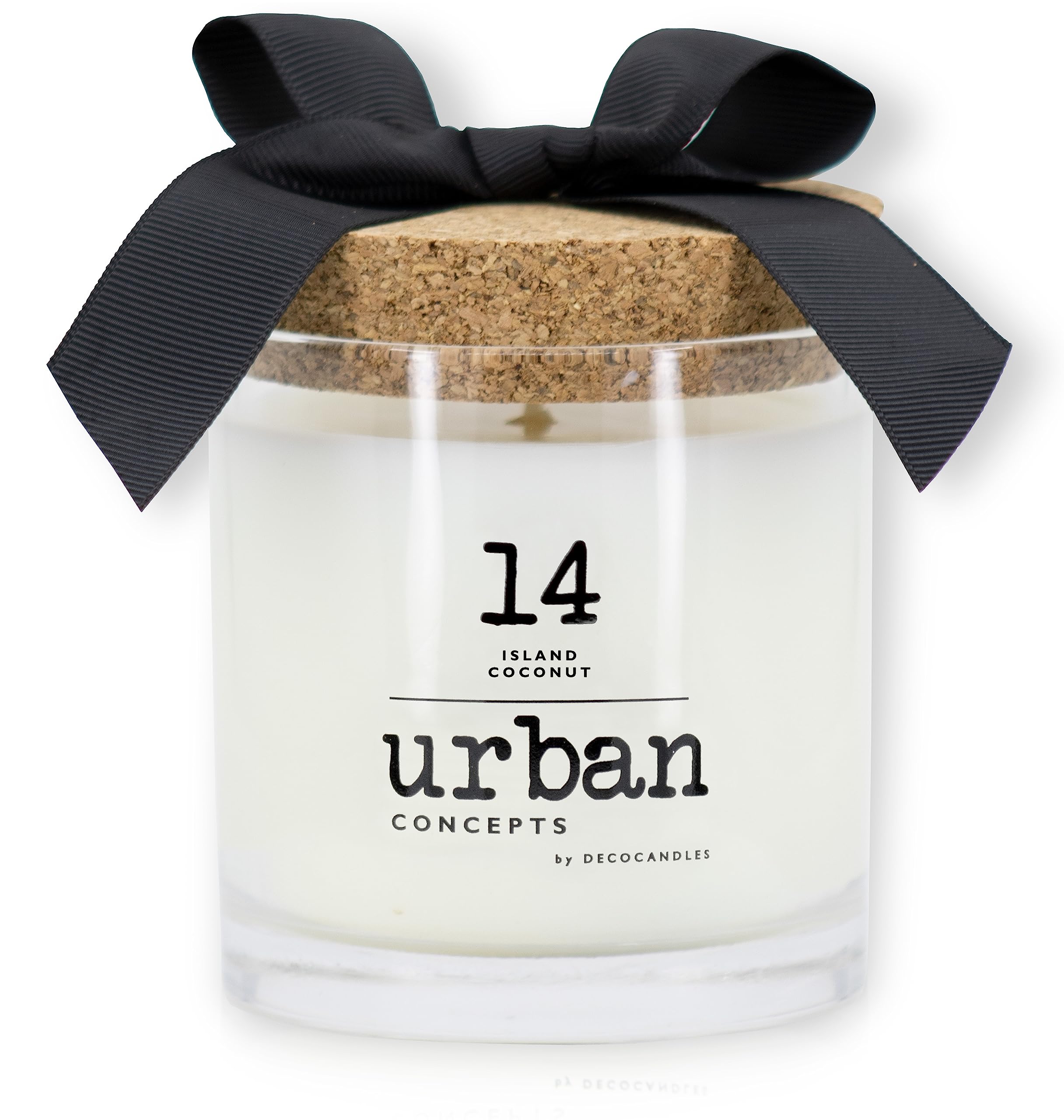 Urban Concepts by DECOCANDLES - Highly Scented Soy Candle - Long Lasting - Hand Poured in USA (9 Oz. Cork, Island Coconut)