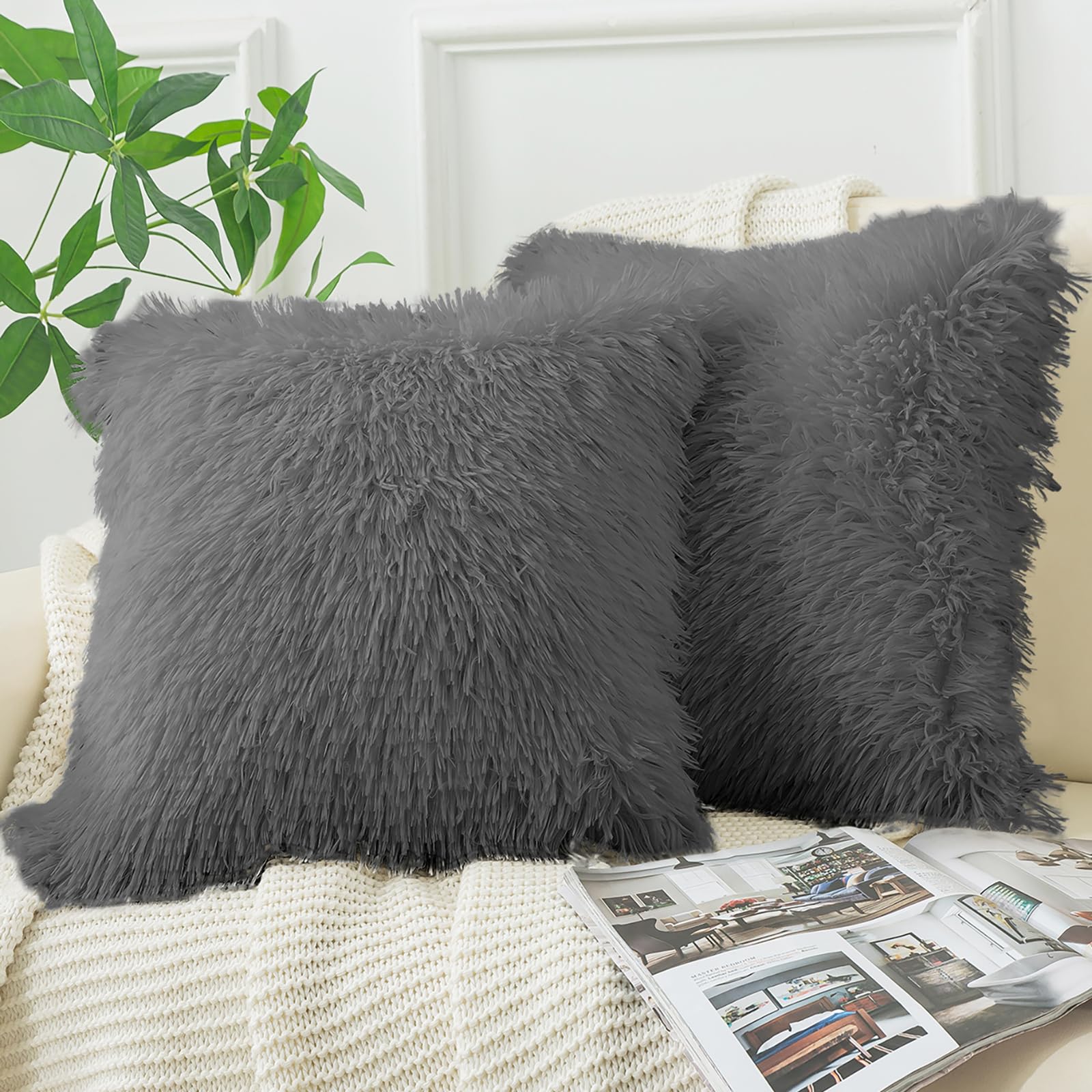 ZTYROLJ 2er Set Kissenbezug 40x40 cm,Microfiber Ultra Weich Kissenbezug mit Reißverschluss, Atmungsaktiv Resistent Kissenbezug 40x40 für Bettwäsche Sofa