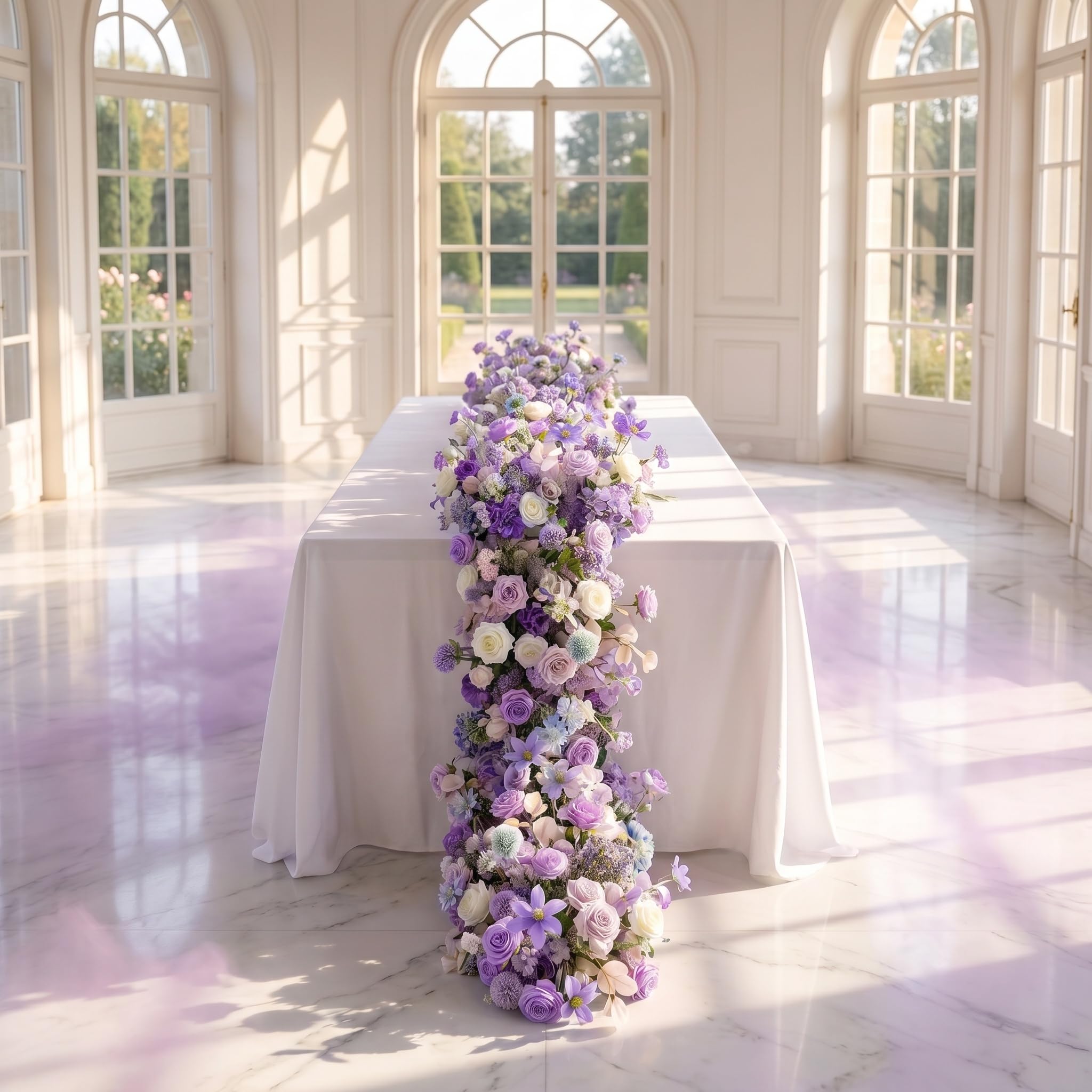 Leuchtende Künstliche Rosenhortensien – Große Blumenkugel Für Hochzeiten, Partys & Events – Mehrfarbiger Tischläufer & Hintergrunddekoration Aus Grün 1 200 * 40CM