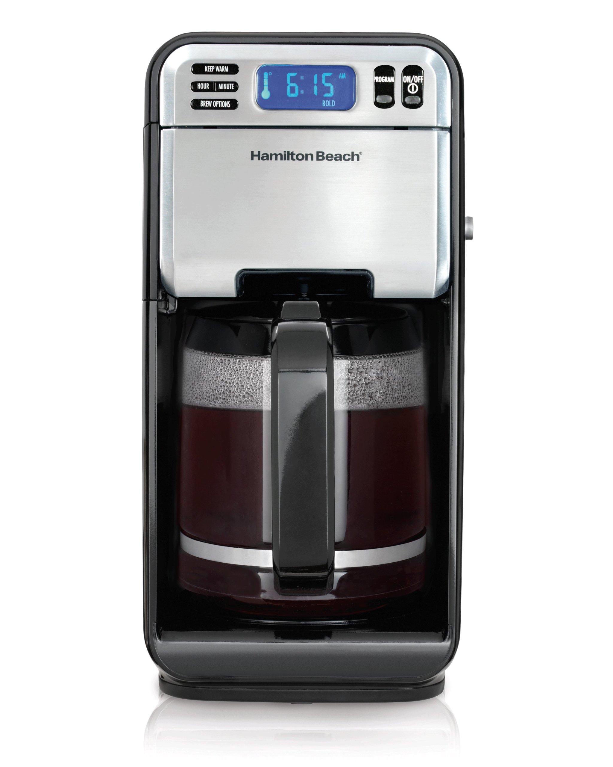 Hamilton Beach 12-Cup Digital Coffee Maker, Stainless Steel (46201) (Discontinued Model),Black
