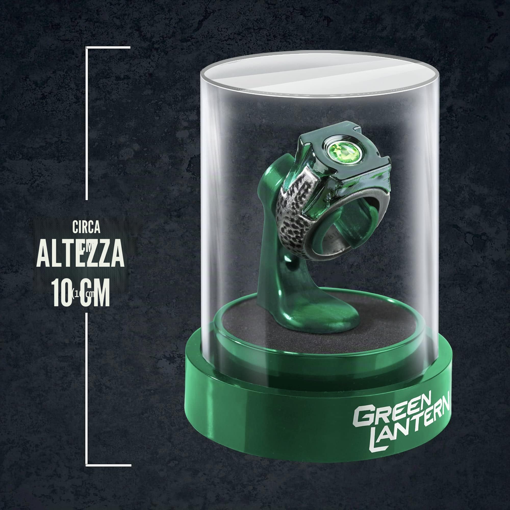 The Noble Collection DC Green Lantern Prop Ring & Display - Die Cast Metal Ring with 4in (10 cm) Display Case - Officially Licensed Film Set Movie Props Gifts Jewellery
