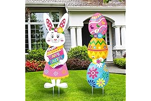 Namalu 2 Pack Spring Easter Yard Signs with Stakes
