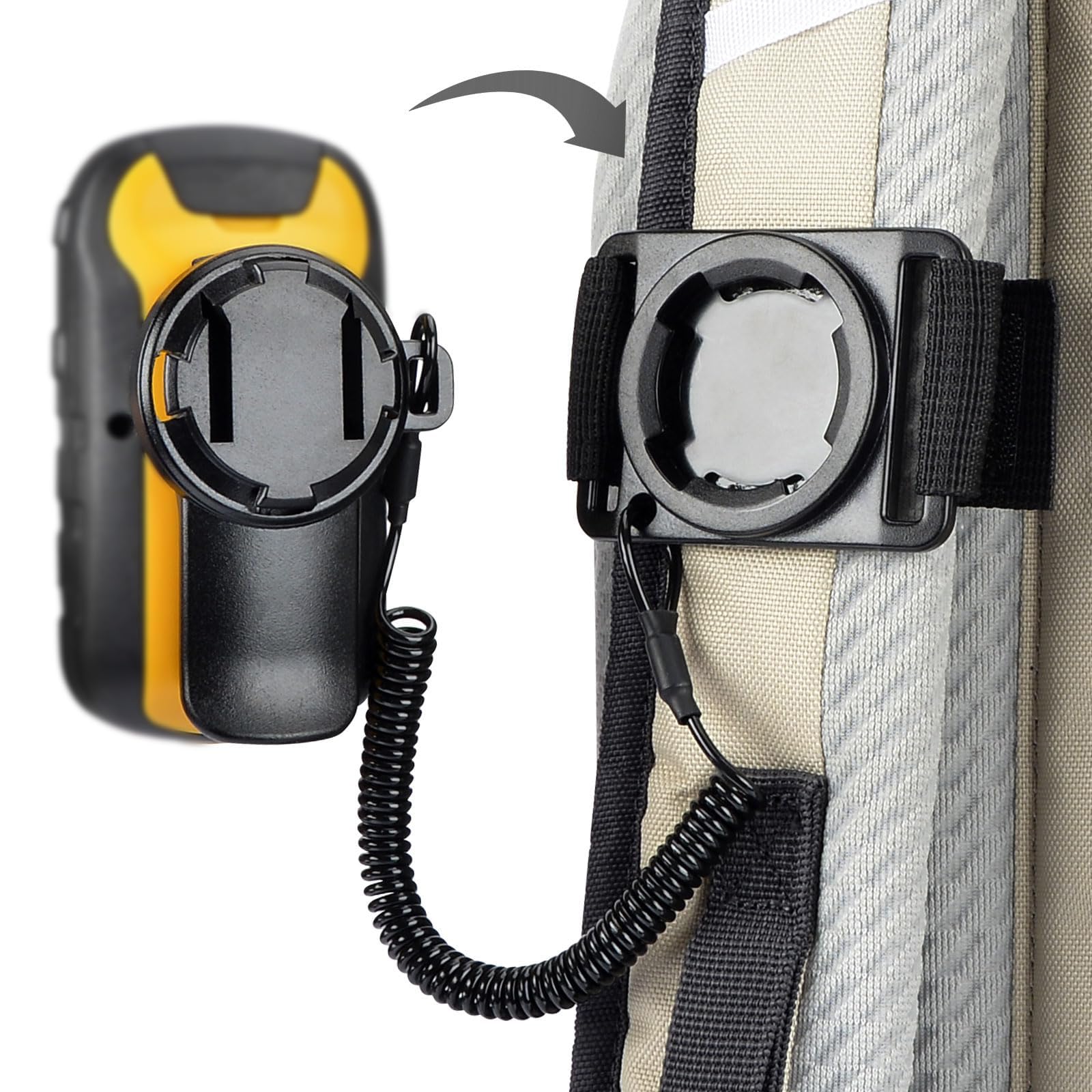 Healvaluefit Backpack Tether for Garmin Handheld GPS Devices, Hiking Backpack Mount Accessory for Garmin inReach eTrex GPSMAP Oregon Alpha Rino Devices - Great for Hiking & Hands-Free