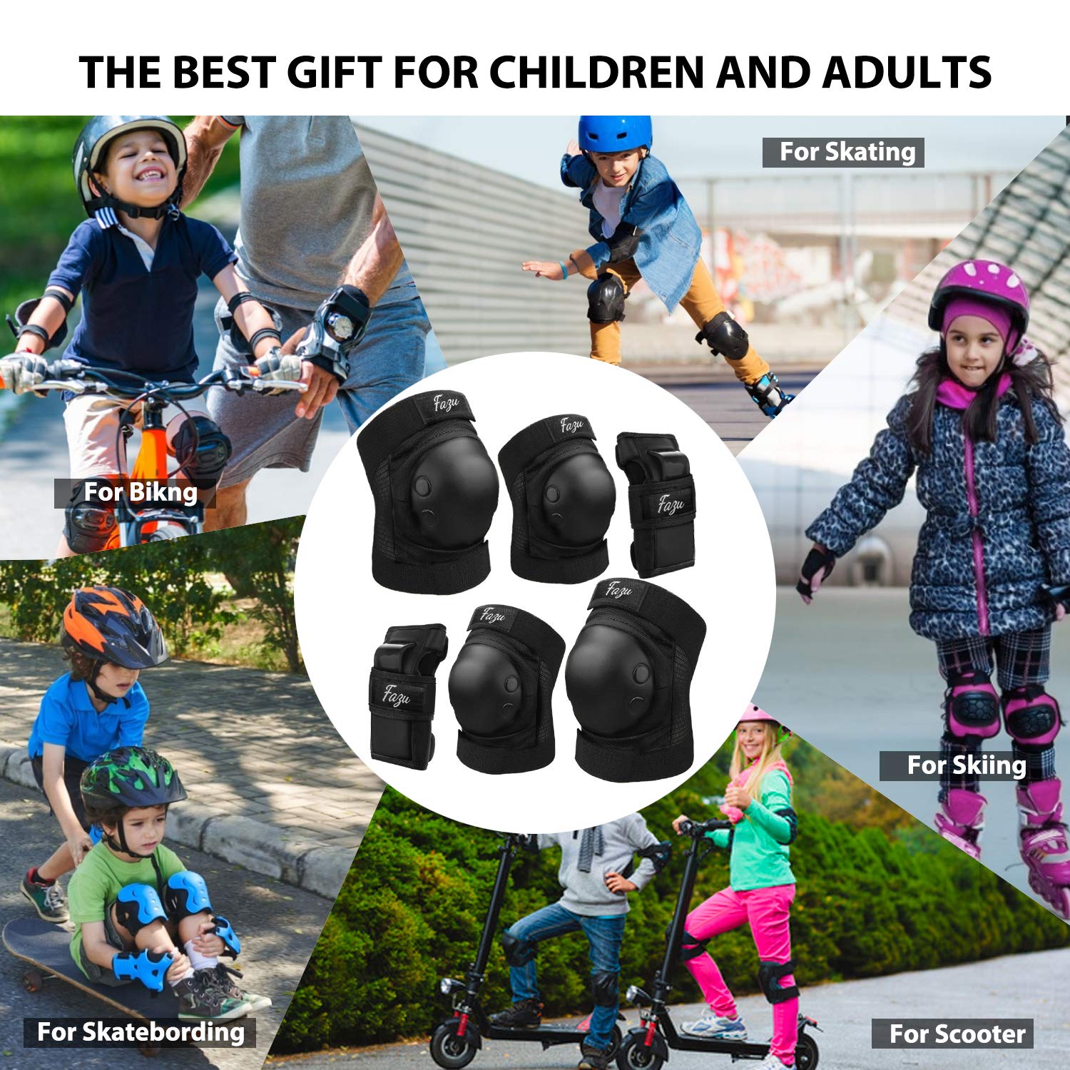 SPEEDSPORTING Protektoren Set 6-teilig - Knieschoner Für Kinder & Erwachsene