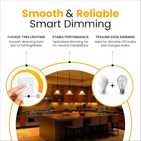 Candeo Zigbee Smart Rotary Dimmer Switch | Compatible with SmartThings, Hubitat & Home Assistant | LED & Incandescent Bulbs | Voice Control via Alexa & Google Assistant | No Neutral Wire Required