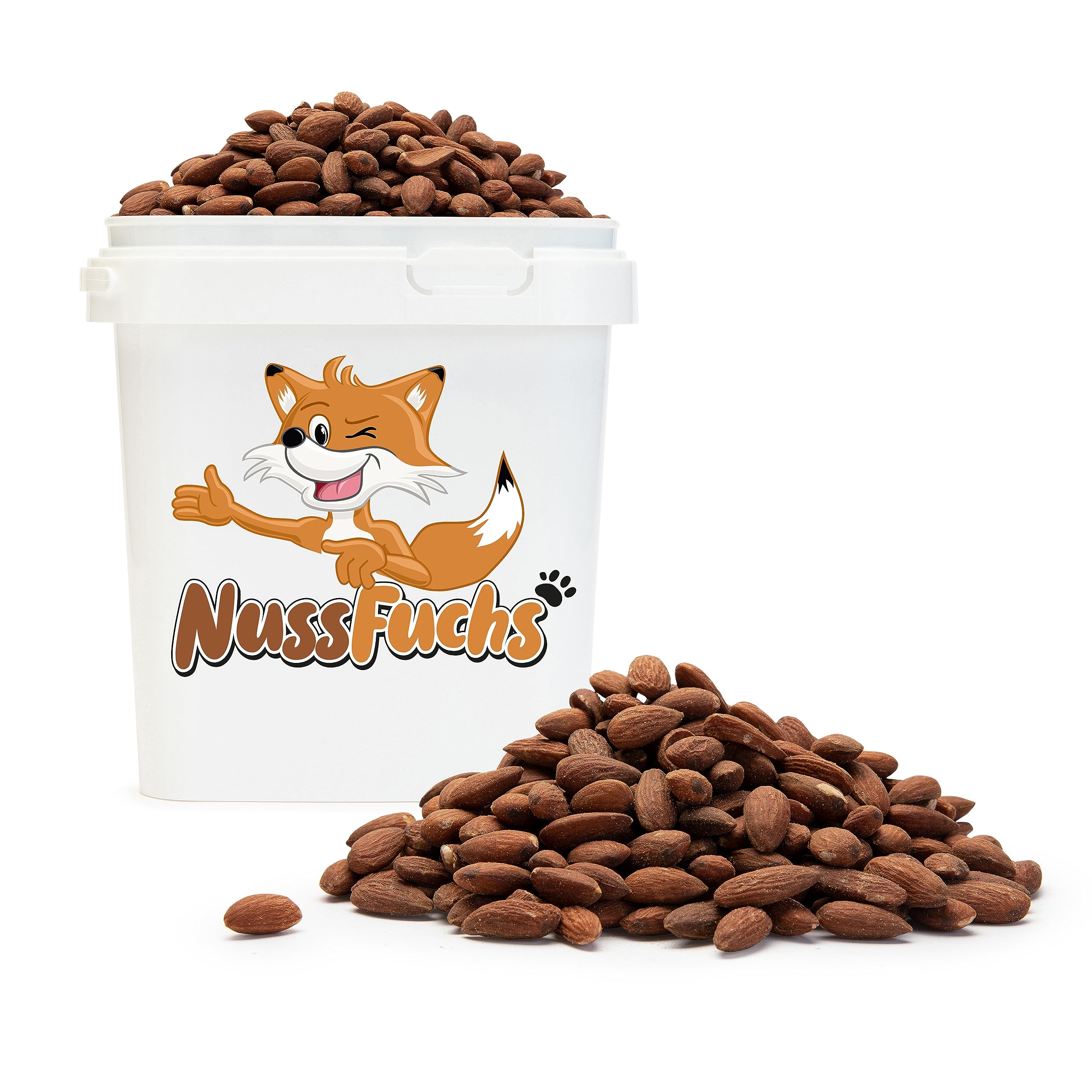 Mandeln geröstet 1,5kg - ganze Mandelkerne mit Haut - leicht gesalzen - knuspriger Snack - Röstaroma - große knackige Mandel Kerne mit gerösteten Aroma - (1,5kg Eimer)